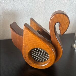 Vintage Wooden Swan Potpourie Holder